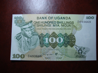 UGANDA 100 SHILINGI 1973 UNC foto