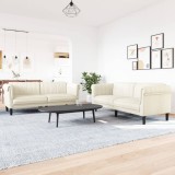 VidaXL Set canapea 2 piese, crem, catifea