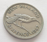 380. Moneda Noua Zeelanda 6 pence 1947, Australia si Oceania