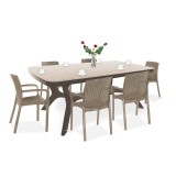 Cumpara ieftin Set mobilier de grădină Balimore 6+1, culoare cappuccino