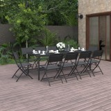 Cumpara ieftin Set mobilier de exterior, 11 piese, oțel