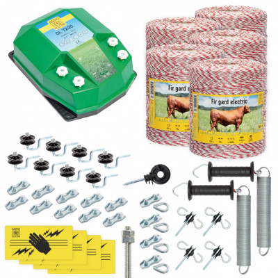 Pachet gard electric complet 5000&amp;nbsp;m, 7,2&amp;nbsp;Joule, pentru animale domestice foto