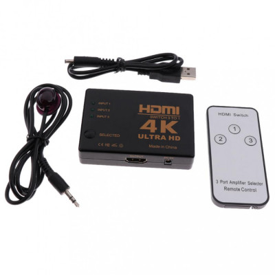 Switch HDMI 3In 1 Out Cu Telecomanda FullHD foto