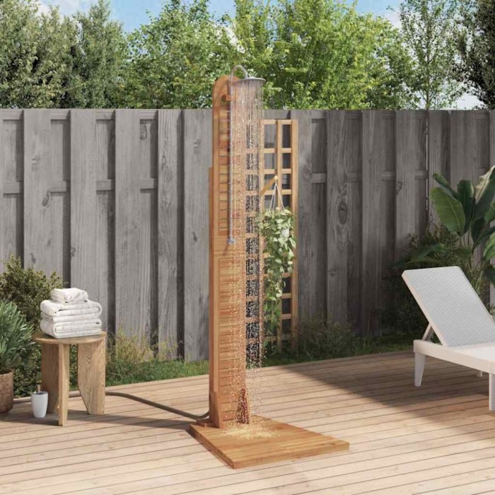 vidaXL Duș de grădină, 70 x 75 x 204 cm, lemn masiv de tec 44667