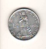 SV * Vatican 2 LIRE 1952 * PAPA PIUS XII * AUNC +, Europa, Aluminiu
