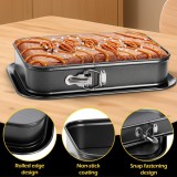 Cumpara ieftin Tava tort dreptunghiulara cu clema, GAESHOW, otel carbon, antiaderenta, detasabila, 33x23cm, neagra