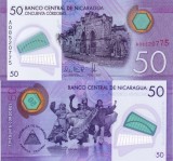 Bancnota Nicaragua 50 Cordobas 2014 Polimer UNC