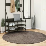 vidaXL Covor ISTAN, cu fire &icirc;nalte, aspect lucios, gri, &Oslash; 160 cm