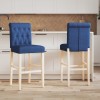 VidaXL Scaune de bar, 2 buc., lemn masiv de hevea și textil