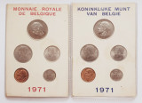 M01 Belgia set monetarie 10 monede 1971 25, 50 centimes 1, 5, 10 Francs, Europa