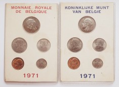 M01 Belgia set monetarie 10 monede 1971 25, 50 centimes 1, 5, 10 Francs