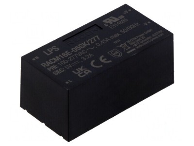 Convertor AC/DC 16W 85&amp;divide;305VAC Uieş 5VDC Iieş 3,2A 82% 4,2kV foto