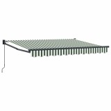 vidaXL Copertină retractabilă manuală Verde și alb 2,5 x 2 m 3419036
