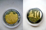 A191-UNC-Medalia specimen moneda 10 eurocent 2010 Zidul Berlinului Germania.