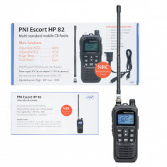 Statie radio CB portabila PNI Escort HP 82, multi standard, 4W, 12V, AM-FM, NRC, Dual Watch, Roger Beep, ASQ SQ reglabil, VOX