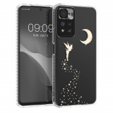 Husa Kwmobile pentru Xiaomi Redmi Note 11 Pro Plus 5G, Silicon, Transparent/Auriu, 58098.01