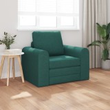 VidaXL Sofa Pat de Podea 2 &icirc;n 1 Verde &Icirc;ntunecat 98x71x83 cm Textil