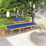 Gossi banca de gradina cu perne 2-in-1, 190 cm, lemn masiv acacia
