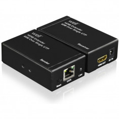 Prelungitor HDMI Well, pana la 60 m, cablu cat.5/6, FullHD, V1.3 foto