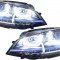 Set 2 faruri 3D LED compatibil cu VW Golf 7 VII (2012-2017) GTE Design Semnal LED