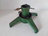 Suport metalic pentru pom / brad de Craciun, model deosebit, vintage, vechi, fonta, verde si auriu