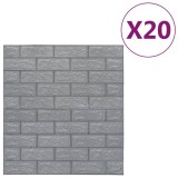 Tapet perete autocolant 3D, 20 buc., antracit, model caramizi