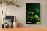 Tablou Canvas, "Peștii &icirc;n ad&acirc;ncurile verzi ale oceanului", Piranha, Acvariu, Verde, Apă, Submersibil, Misterios, Fascinant, Acvatic, Grup, Observație,