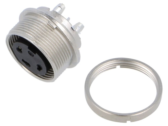 Conector M16 mamă 3 pini, drept