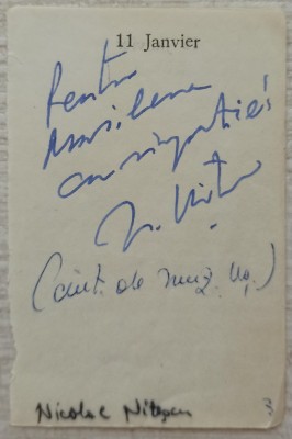 Dedicatie olografa Nicolae Nitescu foto