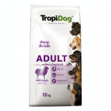 Hrana uscata pentru caini TropiDog, Premium Adult, tale medie si mare, miel &amp; orez, 12 kg AnimaPet MegaFood