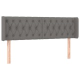 Cumpara ieftin Tablie de pat cu aripioare gri inchis 147x16x78/88 cm textil