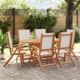 vidaXL Set mobilier de grădină, 7 piese, lemn masiv acacia/textilenă 3279284
