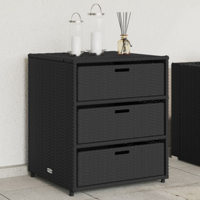 Gossi dulap depozitare de gradina, negru, 55x59x69 cm, poliratan