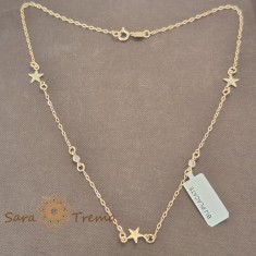 Colier , zStella di Luce, , stele de aur placat la baza gatului