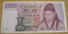 B11 - Bancnota foarte veche - Coreea de Sud - 1000 won - 1983
