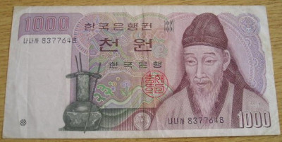 M1 - Bancnota foarte veche - Coreea de Sud - 1000 won - 1983 foto