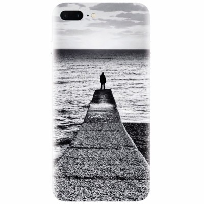 Husa silicon pentru Apple Iphone 7 Plus, Abstract Dock Man Grey foto