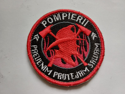Emblema militara brodata-Pompierii foto
