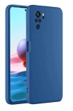 Husa Silicon Silk Touch compatibila cu Xiaomi Redmi Note 10 / 10s, interior catifea, Albastru