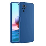 Husa Silicon Silk Touch compatibila cu Xiaomi Redmi Note 10 / 10s, interior catifea, Albastru