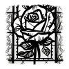 Sticker decorativ Trandafir, Alb, 55 cm, 11802ST, Oem