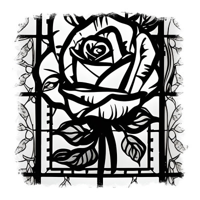 Sticker decorativ Trandafir, Alb, 55 cm, 11802ST foto