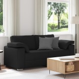 vidaXL Canapea neagră - 140 cm din țesătură