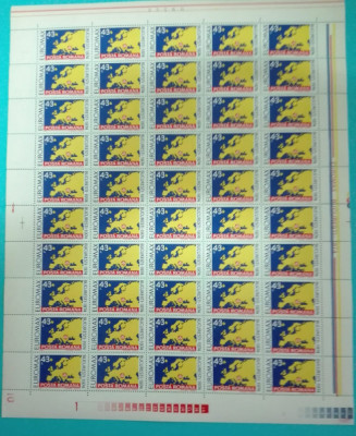 TIMBRE ROMANIA 1974 L.P.856 EXP. EUROMAX BUCURESTI COALA 50 VALORI MNH foto