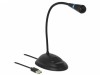 Microfon USB Delock 65871 Gooseneck, cu Baza Anti-alunecare, Buton Mute si LED, Negru