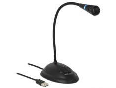 Microfon USB cu baza si buton on / off, Delock 65871