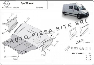 Scut metalic motor Opel Movano fabricat in perioada 1998 - 2010 APS-30,213 foto