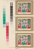 Romania Exil, Craciun 1965 - Eseu rarisim de 3 colite nedantelate, coala MNH, Nestampilat