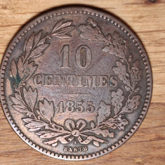 Luxemburg - moneda de colectie - 10 centimes 1855 - bronz - impecabila !