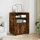 VidaXL Dulap cu roți, stejar fumuriu, 60x48x81 cm, lemn prelucrat